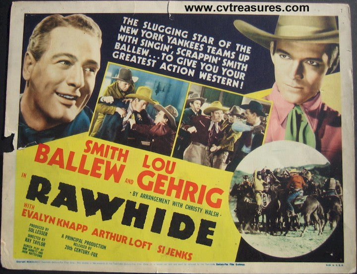 Rawhide, Lou Gehrig vintage Title lobby card