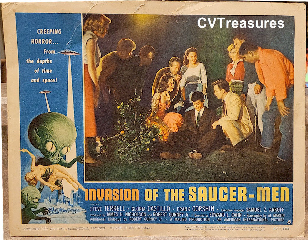 Invasion of the Saucer-Men vintage lobby card movie poster group