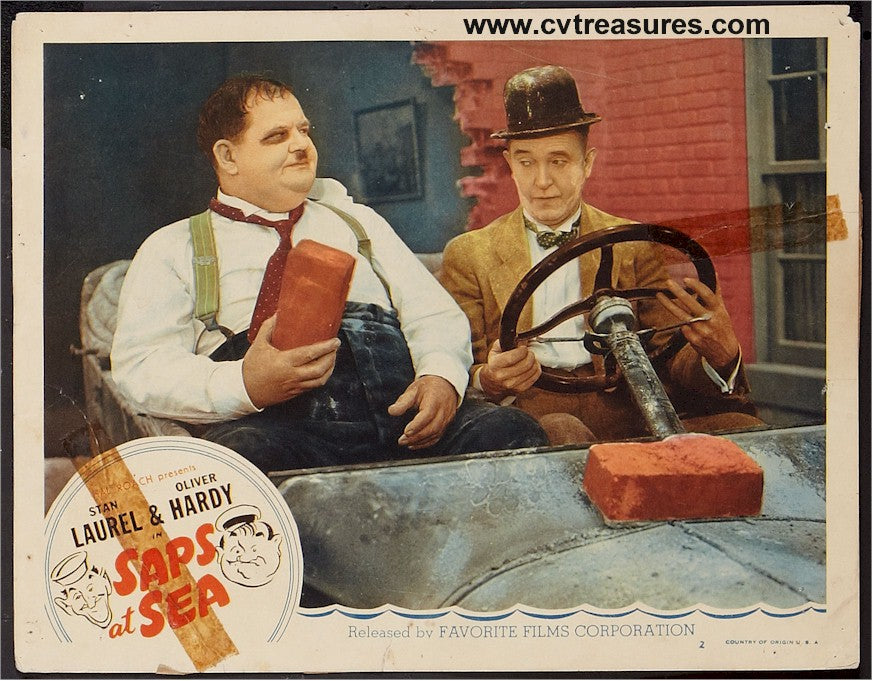 Laurel & Hardy Saps at Sea Original Vintage lobby card 3