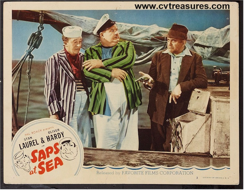 Laurel & Hardy Saps at Sea Original Vintage lobby card