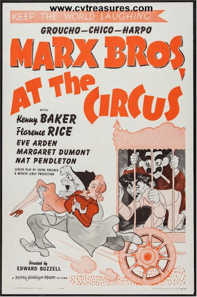 At the Circus Vintage Movie Poster Marx Brothers one sheet