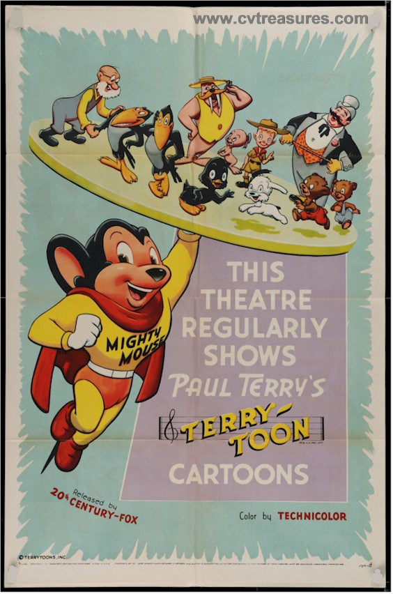 Mighty Mouse Terry Toons Vintage Movie Poster one sheet 1955