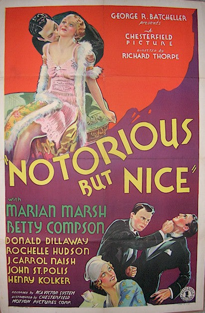 Notorious But Nice, vintage movie posters stone litho