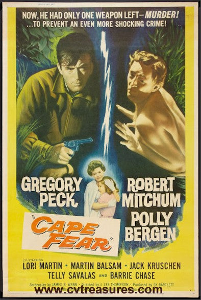 Cape Fear Peck/Mitchum original one sheet movie poster 1953