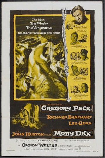 Moby Dick, 1956 Gregory Peck Original One Sheet movie poster