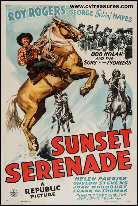 Sunset Serenade Vintage Western Movie Poster Roy Rogers