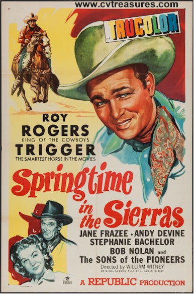 Springtime in Sierras Western Movie Poster Roy Rogers 1947