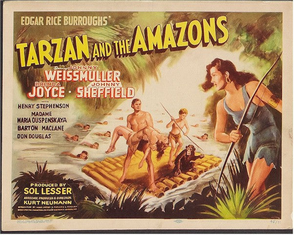 Tarzan and Amazons vintage complete Lobby Card Set ! 1945