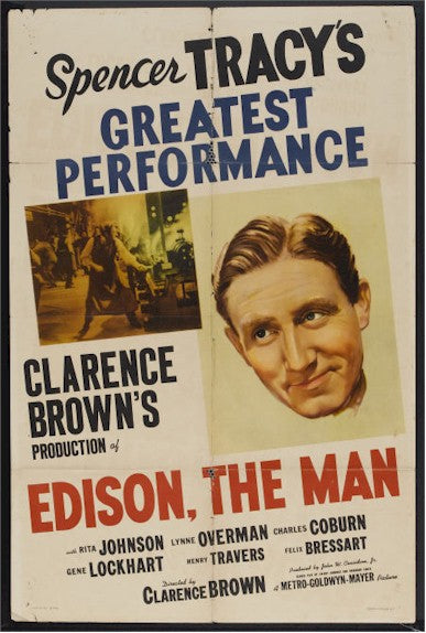 Edison the Man, Spencer Tracy, Vintage movie poster, 1940