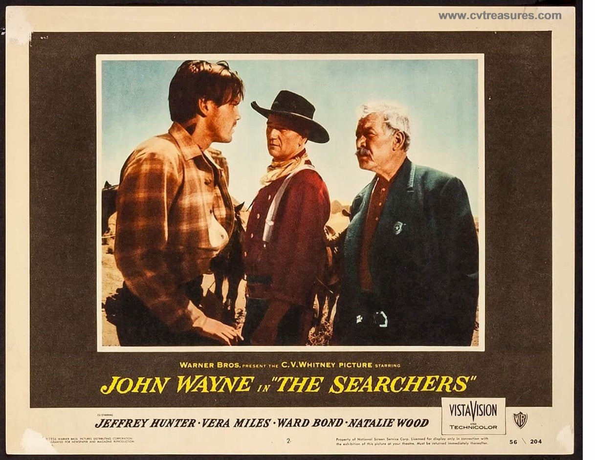 Searchers, John Wayne vintage lobby card western movie poster