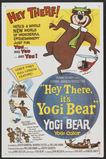 Hey There, It's Yogi Bear, vintage one sheet movie poster