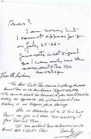 Katharine Hepburn Handwritten Note